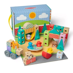 Mix And Match Connectable Wooden Building Blocks Play Set - 73Pc