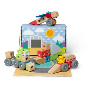 Mix And Match Connectable Wooden Building Blocks Play Set Toy - 54Pc