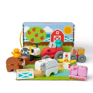 Mix And Match Connectable Wooden Building Blocks Play Set - 56Pc