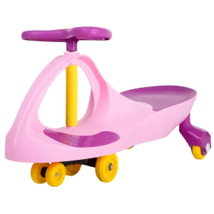 Kids' Wiggle Car Ride On Toy – No Batteries, Gears or Pedals – Twist, Swivel, Go – Pink and Purple