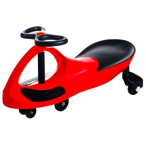 Kids' Wiggle Car Ride On Toy – No Batteries, Gears or Pedals – Twist, Swivel, Go - Red and Black