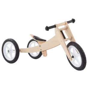 Kids' 3-in-1 Convertible Ride-On Balance Bike - Natural Wood