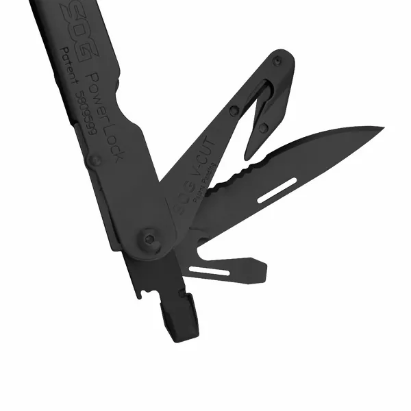 Stainless steel folding V-shaped cutting machine 18 tool multi-functional pliers, with screwdriver, can opener, gripper and cutter, black oxidized surface treatment - 图片 2